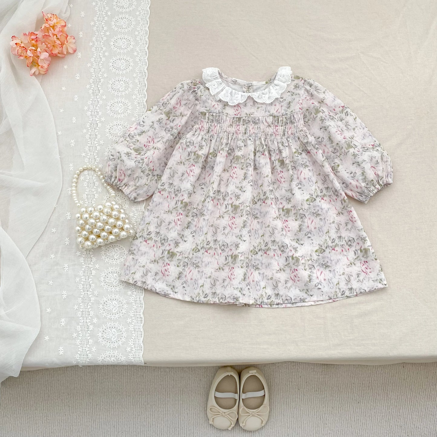 0-6Y Family Sister Matching Flower Dress Newborn Baby Girl Jumpsuit Sisters Clothes Princes Cotton Baby Dress Autumn Baby Dress