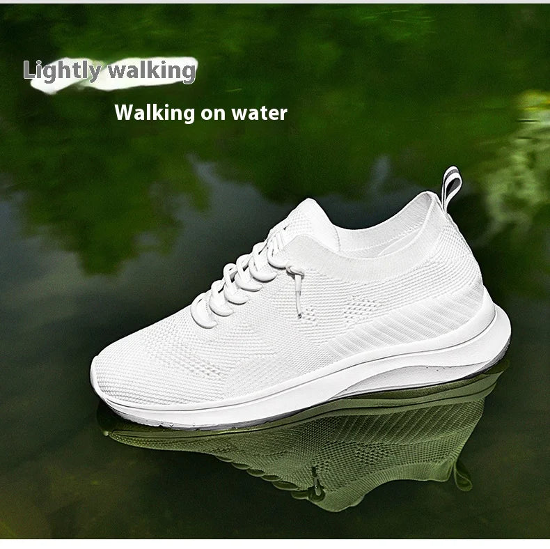 Unisex 6CM Height Increase Breathable Mesh Casual Shoes Lightweight Comfortable Elevator Sneakers for Men & Women Walking Shoes