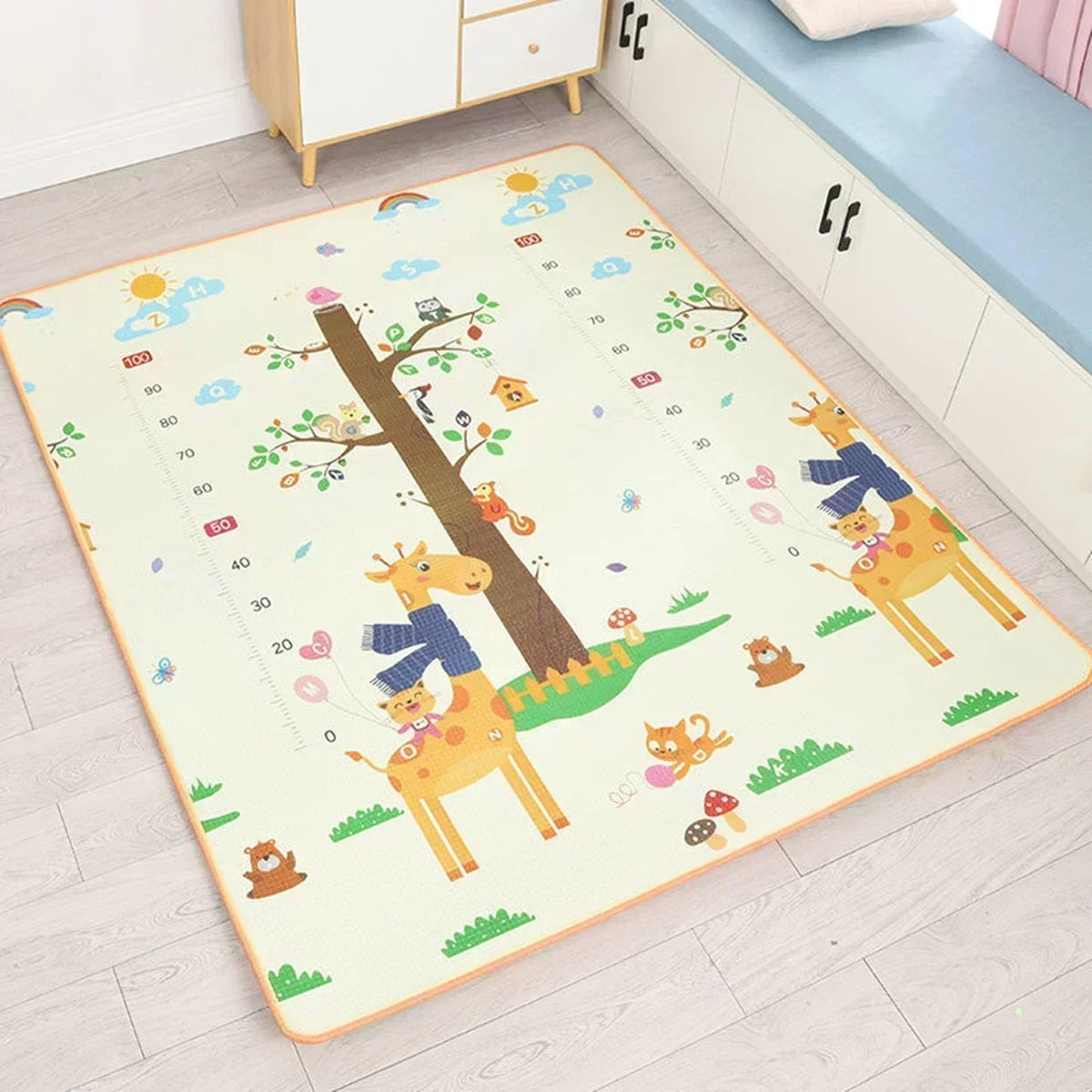 Thicken 1cm/0.5cm Baby Crawling Play Mats 200*180cm Folding Mat Carpet Play Mat for Children's Safety Rug Toys Gift Have Creases