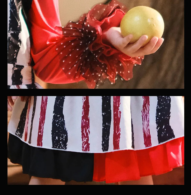 Halloween Cosplay Costumes Horror Clown Dresses Pants Headwear Clothes Sets Carnival Theme Party Role Playing Outfits for Girls