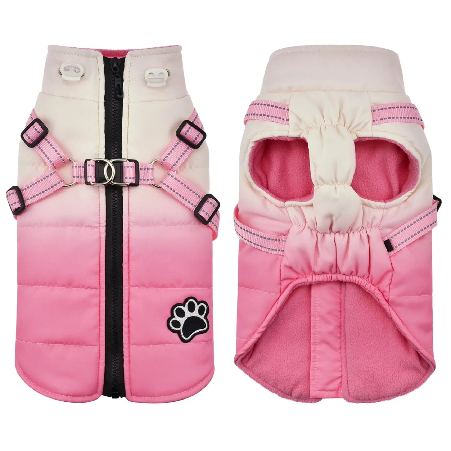 Waterproof Dog Jacket With Harness Winter Warm Pet Dog Clothes For Small Big Dogs Coat Chihuahua Clothing French Bulldog Outfits
