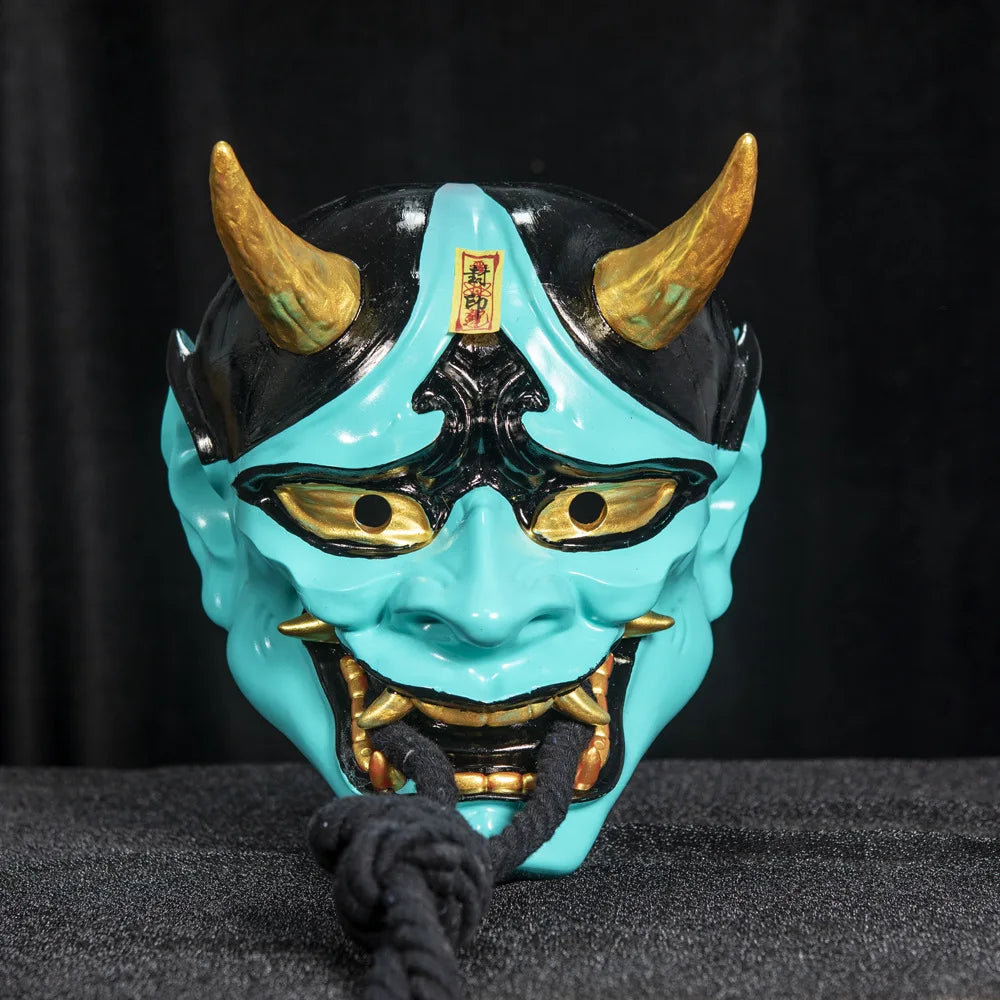 Halloween Prajna Mask Horror Mask Cosplay Costumes Japanese Demon Ghost Mask Party Carnival Comic-Con Masquerade Props Gift