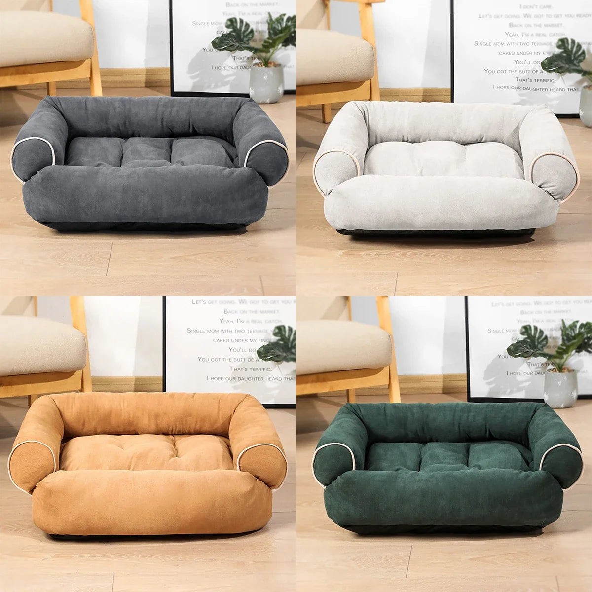 S/M/L/XL Pet Dog Bed Sofa Deep Sleep Dog House Square Thickened Warm Cat Mat Small Kennel Pet Product Breathable Blanket Winter