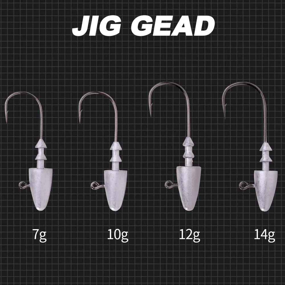 Hunthouse 7g 10g 12g 14g Dart Jig Head Fishing Hook For Soft Lure Sharp High Carbon Steel Fishhooks Equipment Gear Tackle LW308