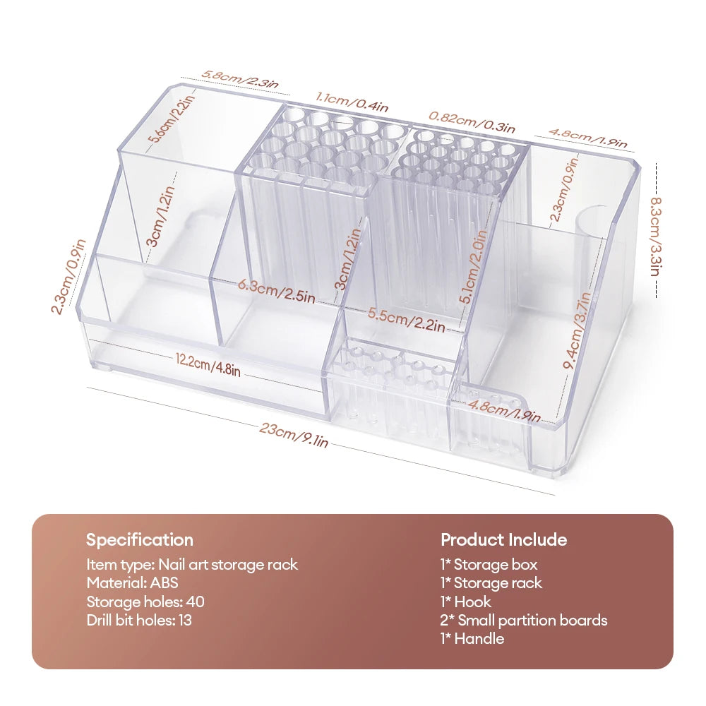 Acrylic Storage Rack Nail Art Tools Organizer Nail Salon Display Rack Large Capacity Storage Box Gel Polish Cosmetic Drawer