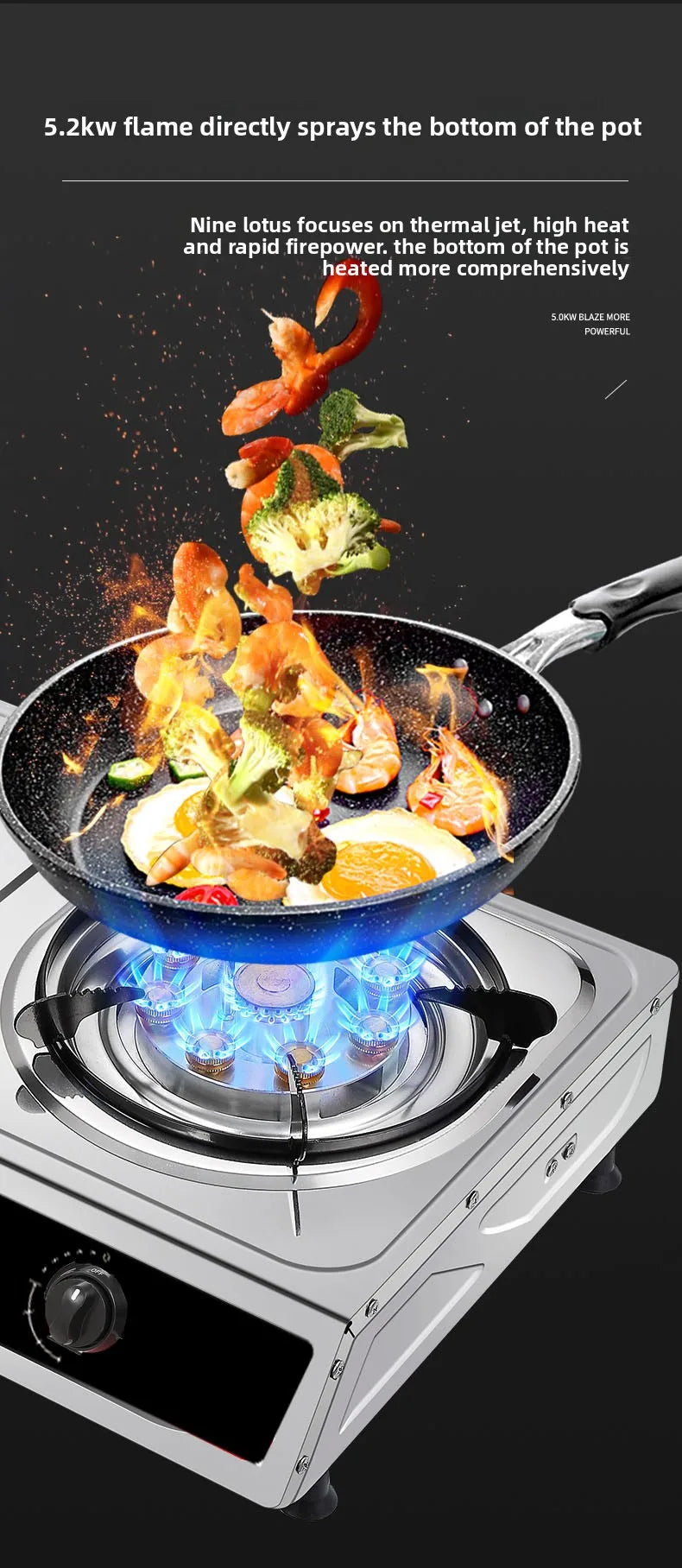 Double Burner Gas Stove Household Desktop LPG Natural Gas Energy Saving Old Style Stove abc