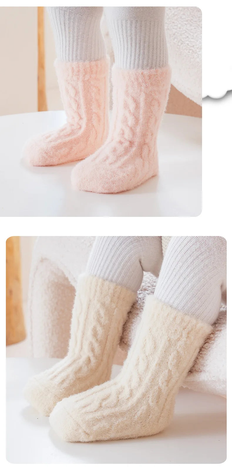 3 Pairs/Lot Winter Warm Baby Mid Tube Socks Soft Thickned Newborn Long Socks Solid Color Toddler Socks For Boysd And Girls