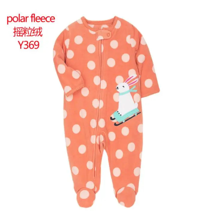 New Hot Polar Fleece Pajamas Baby Winter Romper Cover All Jumpsuits Newborn Boys Clothing Little Girl Fall Clothes Toddler 0-12M