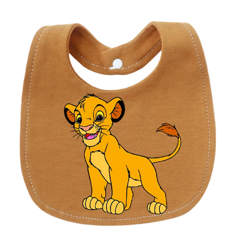 Little Lion King printed newborn bib Kawaii mother and baby feeding products weaning pacifier baby nipple and chain clip Newborn