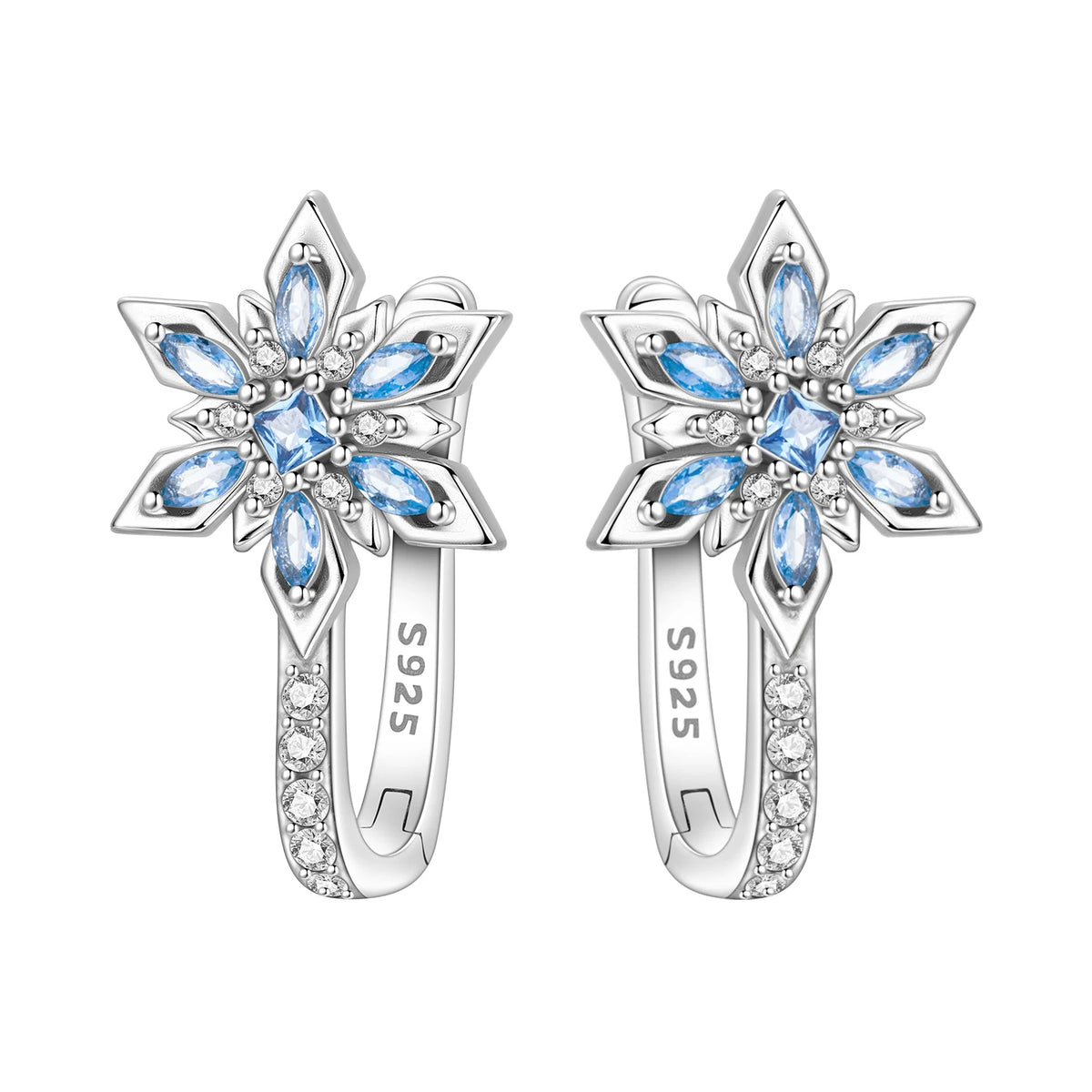 925 Sterling Silver Needle Iris Flower Hoop Earrings for Women Original Elegant Versatile Jewelry Birthday Party Fine Gift 2026