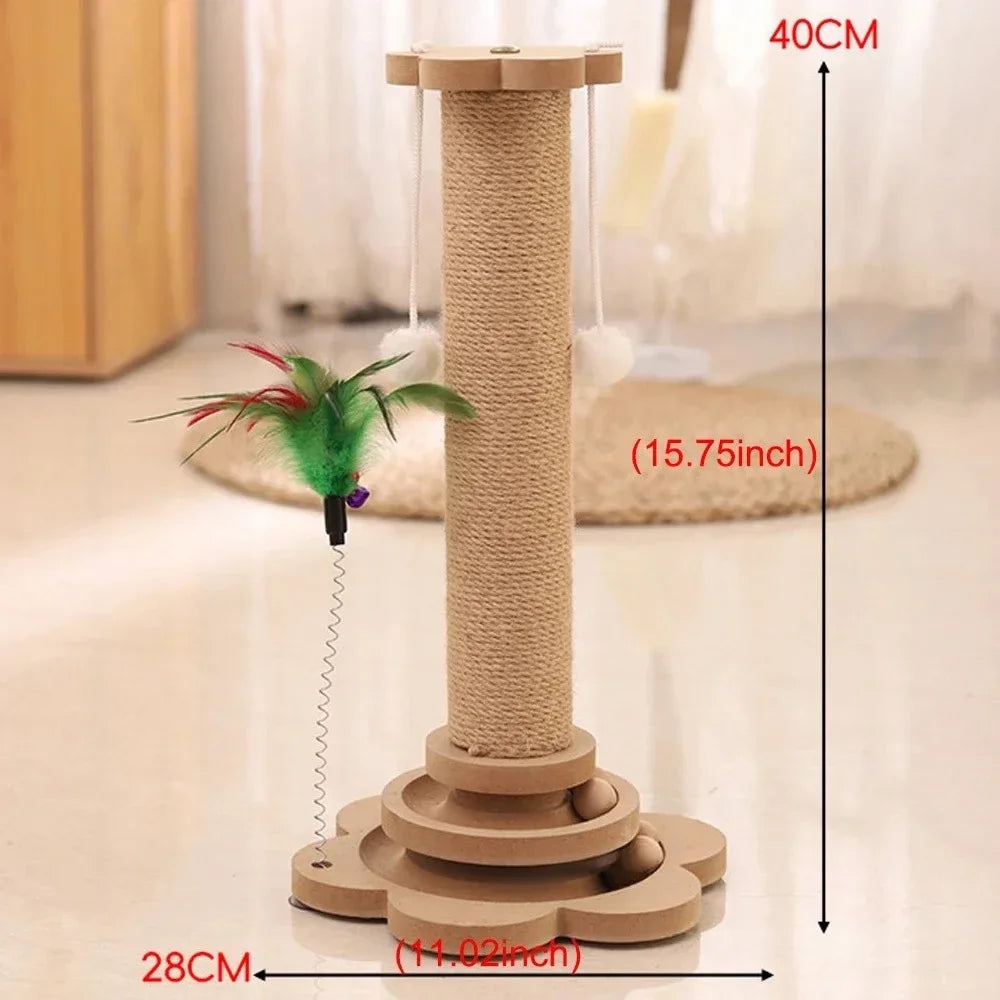 Cat Scratch Pole Sisal Cats Scratcher Turntable Cat tree Toy Grab Column Pet Supplies Climbing Frame Cats Scratch Boards