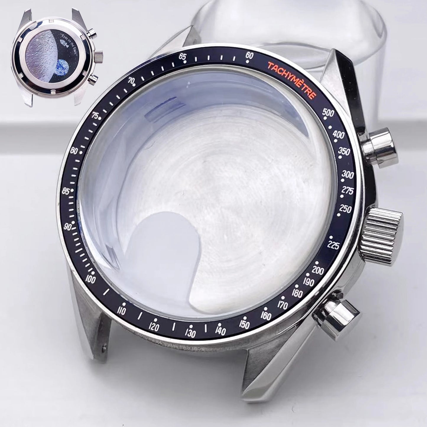 VK63 High Quality 39.7mm Case moonswatch metal case chronograph case Fit Vk63 movement Accessories vk63 Watch Box