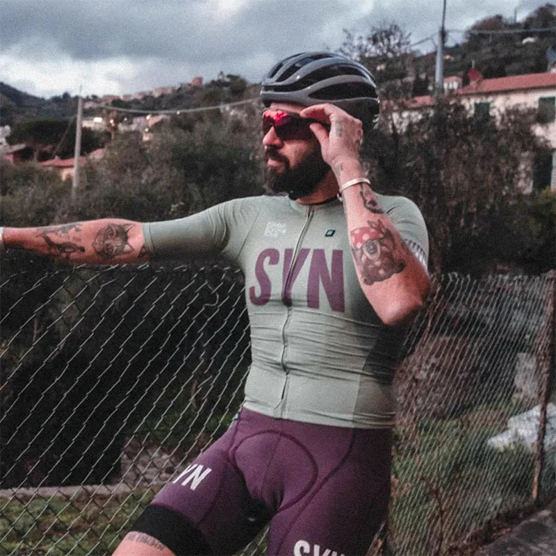 SYN Summer cycling clothes men's jerseys road cycling short sleeved sets bibs quick drying clothes breathable cycling shirt