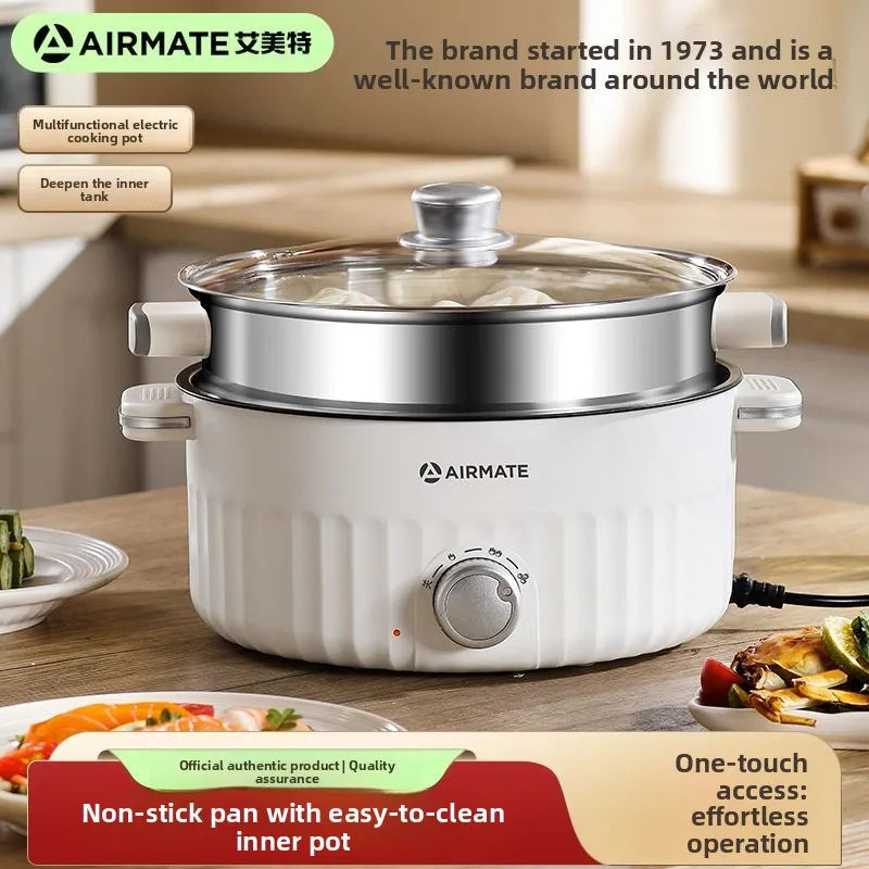 Airmate Electric Cooker Multifunctional Steaming Boiling Frying Pot for Home Dormitory Noodle Cooking Hot Pot