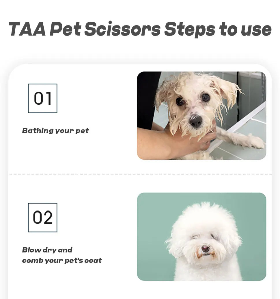 TAA Dog Scissors Professional Pet Grooming Scissors 6 Inch Curved Scissors for Dog Cat Grooming Shears Ultra-Light Cutter H-01