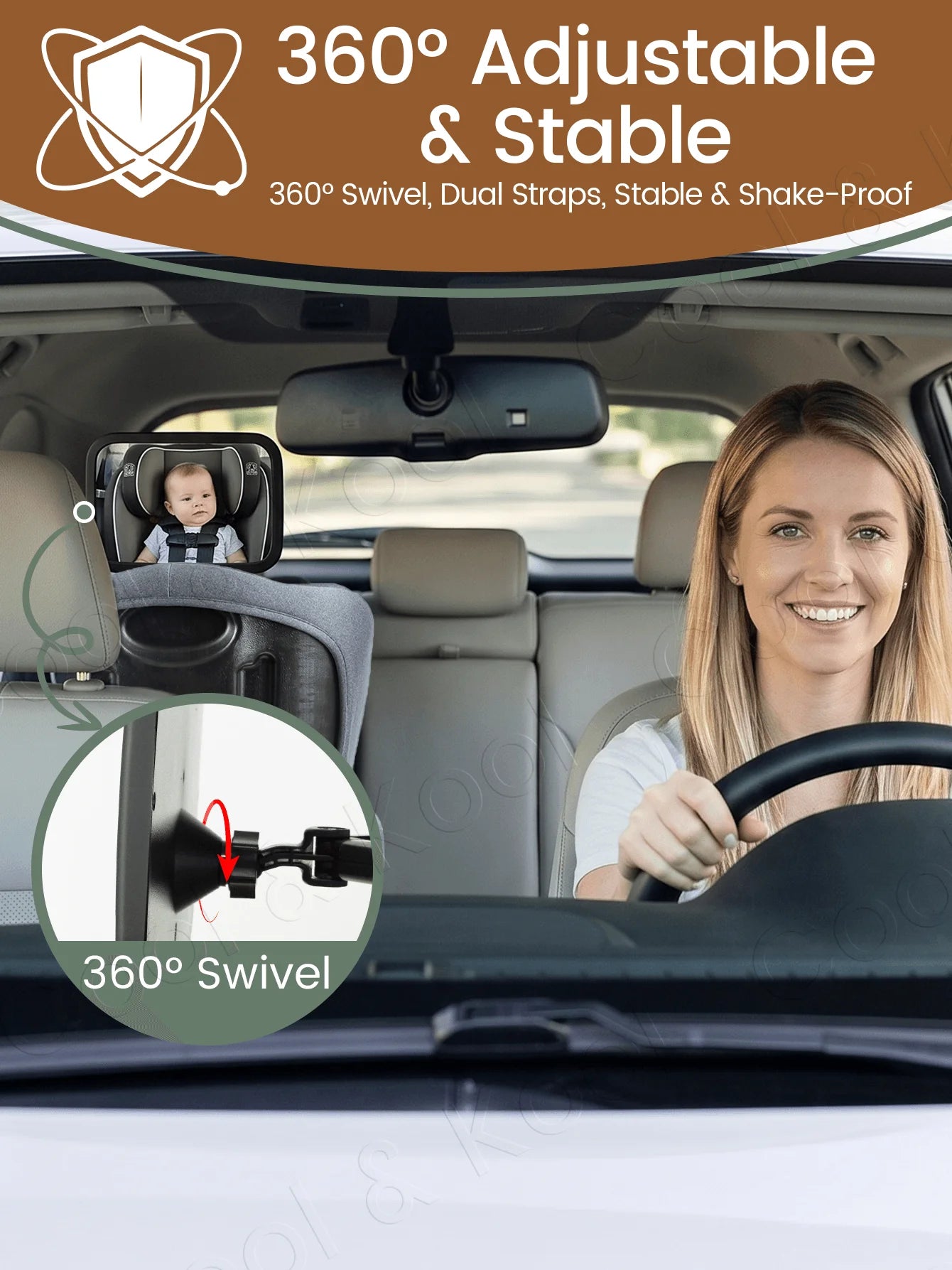 Adjustable Wide Car Rear Seat View Mirror Baby Seat Car Safety Mirror Monitor Headrest High Quality Car Interior Styling