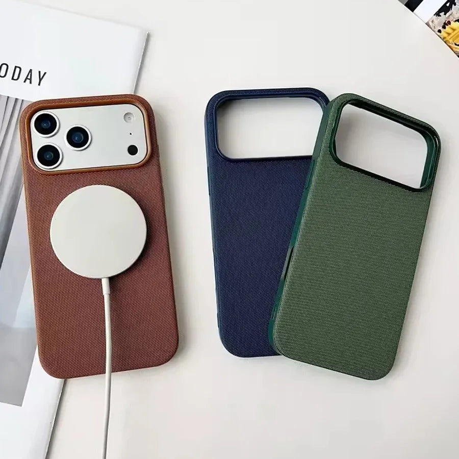 Original Tech Woven Case Magnetic Cover For IPhone 17 Air 16 15 14 13 Pro Max Camera Control Case For Magsafe Wireless Charging