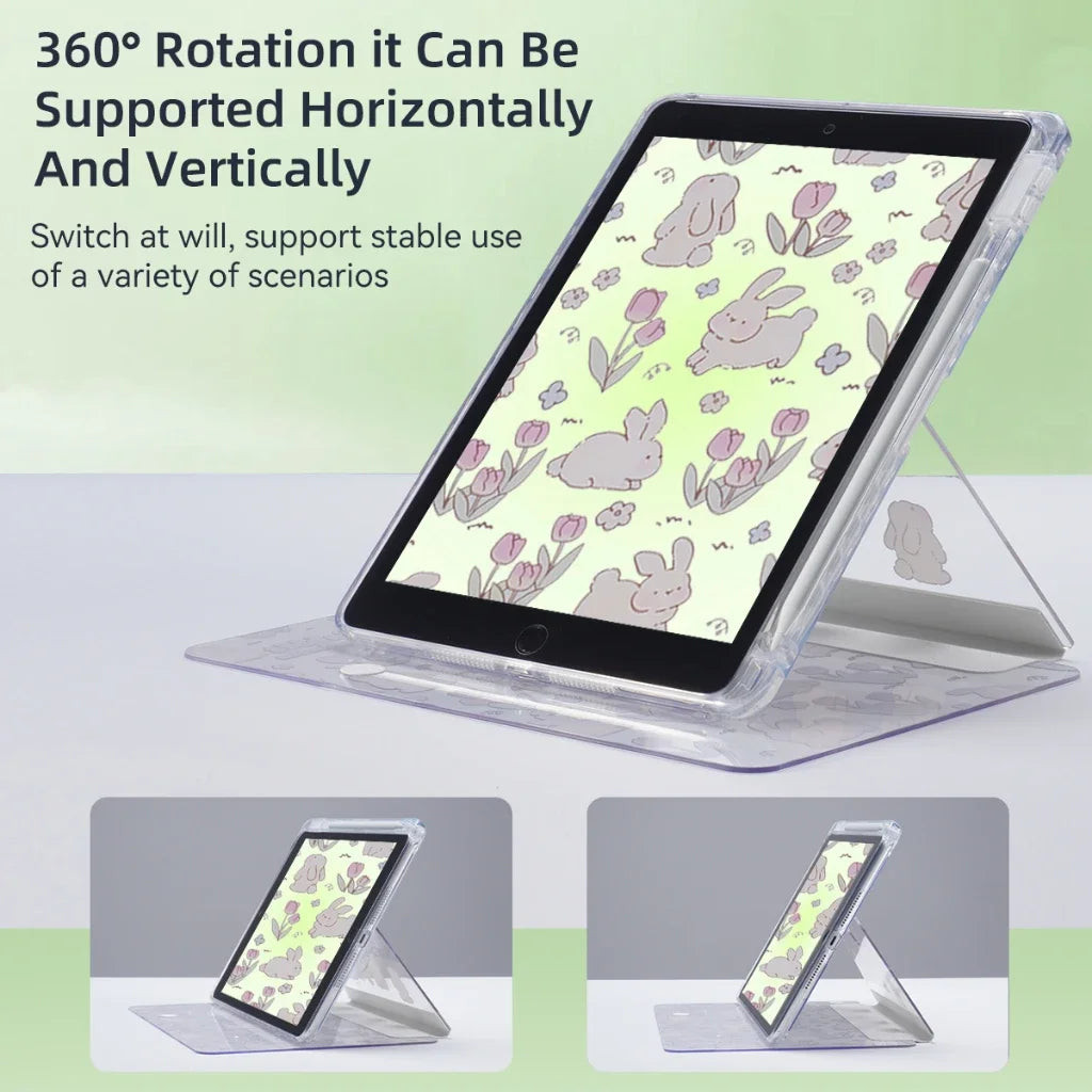 For iPad 2024 Air 6 11 iPad Pro 11 12.9 13 10 Gen 10.2 9th 8th 6th 5th 9.7 inch Air 4 5 10.9 Mini 7 6 Smart Transparent Case