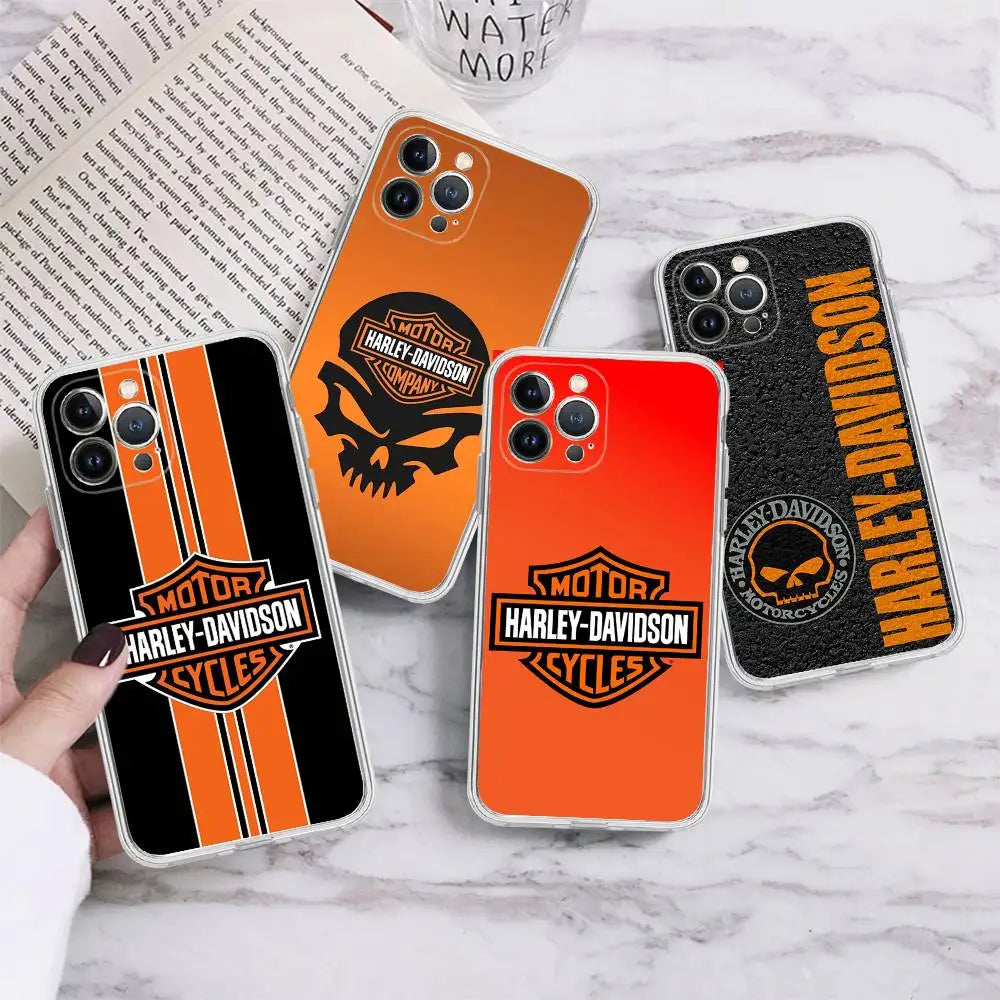 Cool H-Harley Car d-Davidson Phone Case for iPhone 17 16 15 14 13 12 11 Pro Max Plus Soft Cover Personalized DIY
