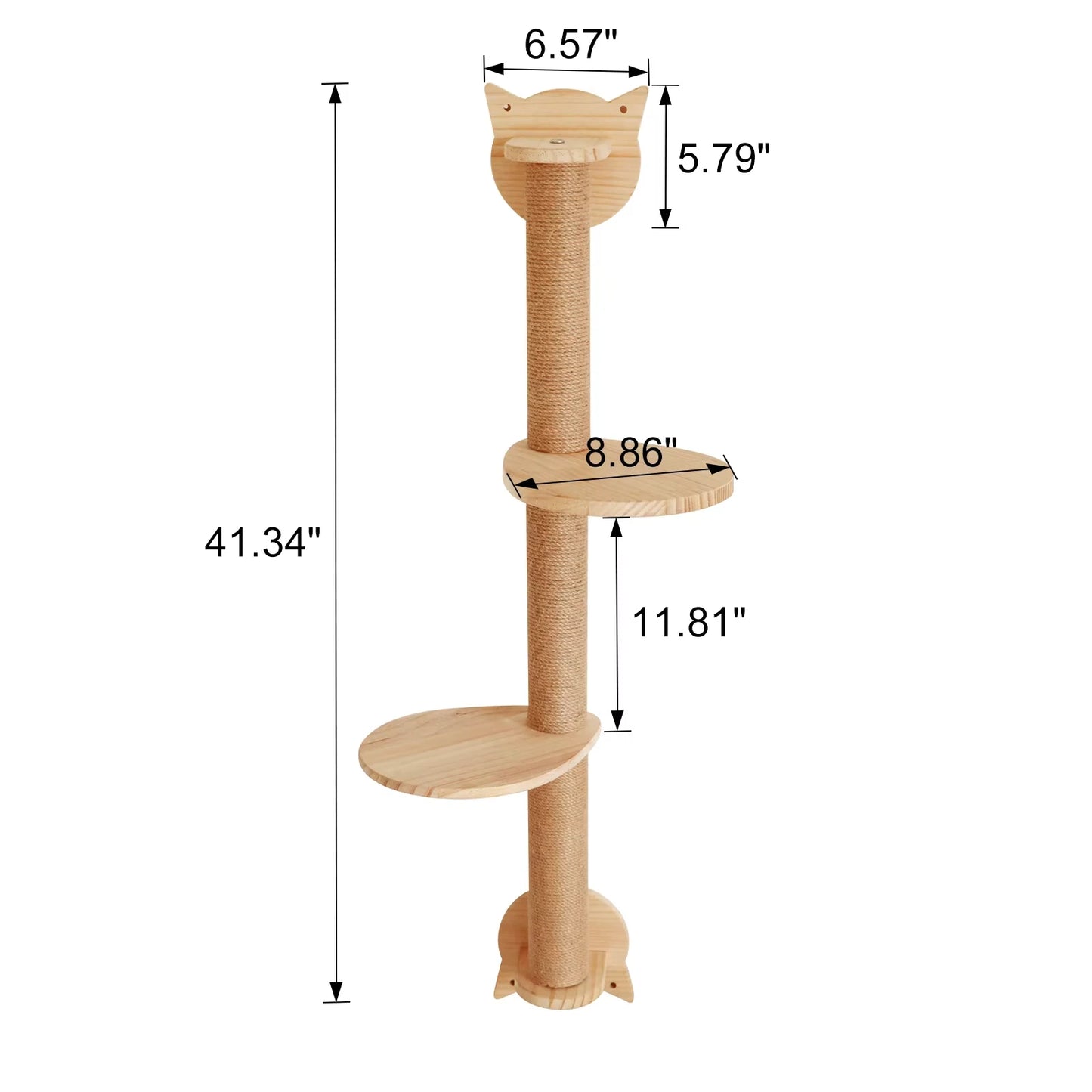 Cat Tree With Scratching Posts 2 Perches Platforms Wall Mounted Sisal Scratcher Hammock For Cats Kittens Climb Play Rest
