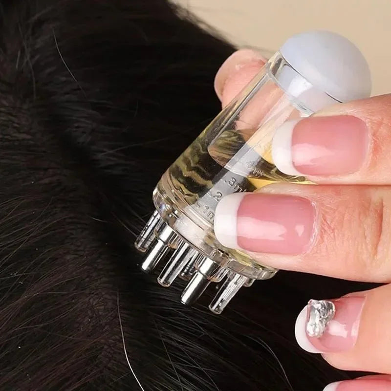 1 Pcs Five Needle Scalp Applicator Portable Mini Head Essential Oil Ball Massage Comb Hair Growth Liquid Application Guide Tool