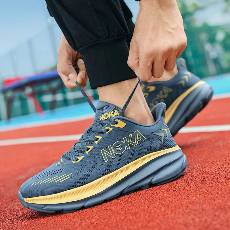 Men's Running Shoes Jogging Breathable Mesh Cushioning Non-Slip Outdoor Shoes Couple Trainer Race Sneakers