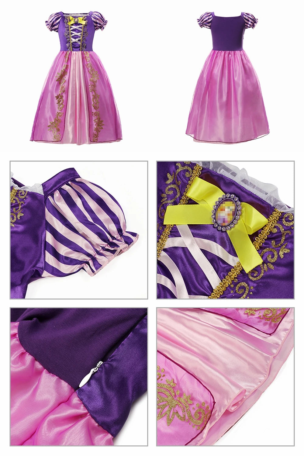 Halloween Birthday Carnival Princess Costume Dress Elsa Anna Snow White Aurora Moana Rapunzel Mermaid Belle for Girls 2-8Y
