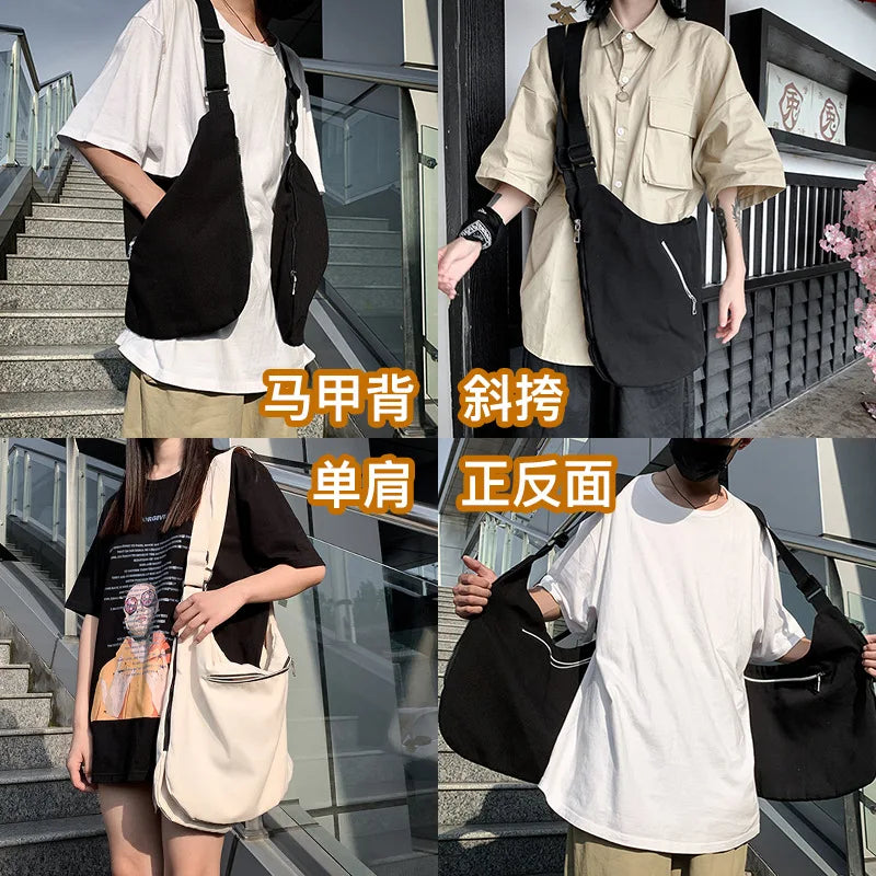 Multifunctional Cargo Vest Chest Bag Men Women Street Hip Hop Backpack Multi-purpose Wearable Crossbody Bags