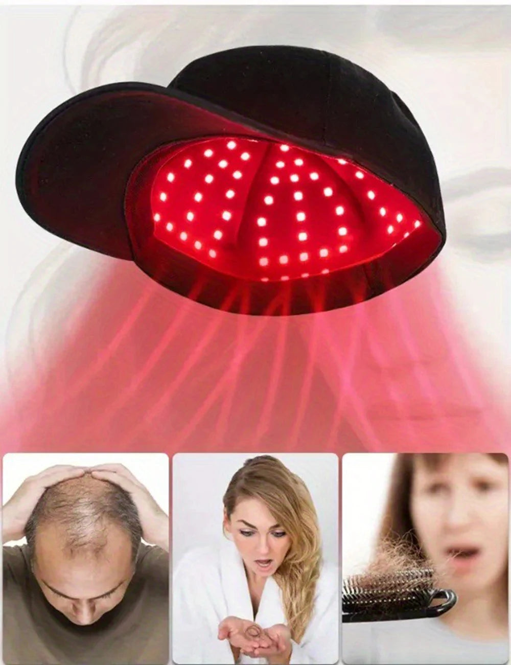 New 96Pcs Infrared LEDs 660nm&850nm Red Light Therapy Hair Growth Cap for Hair Regrowth Anti Hair Loss Relax Scalp Hair Care Hat