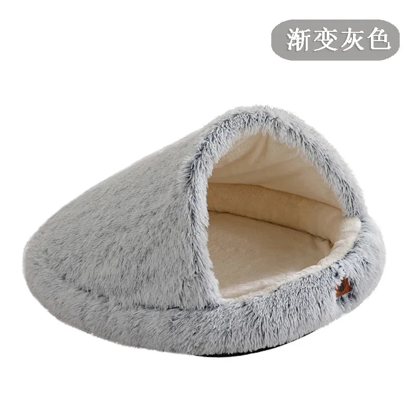 Winter Warm Shaped Enclosed Pet Bed for Cats and Dogs Surrounded Cat Nest Dog Bed