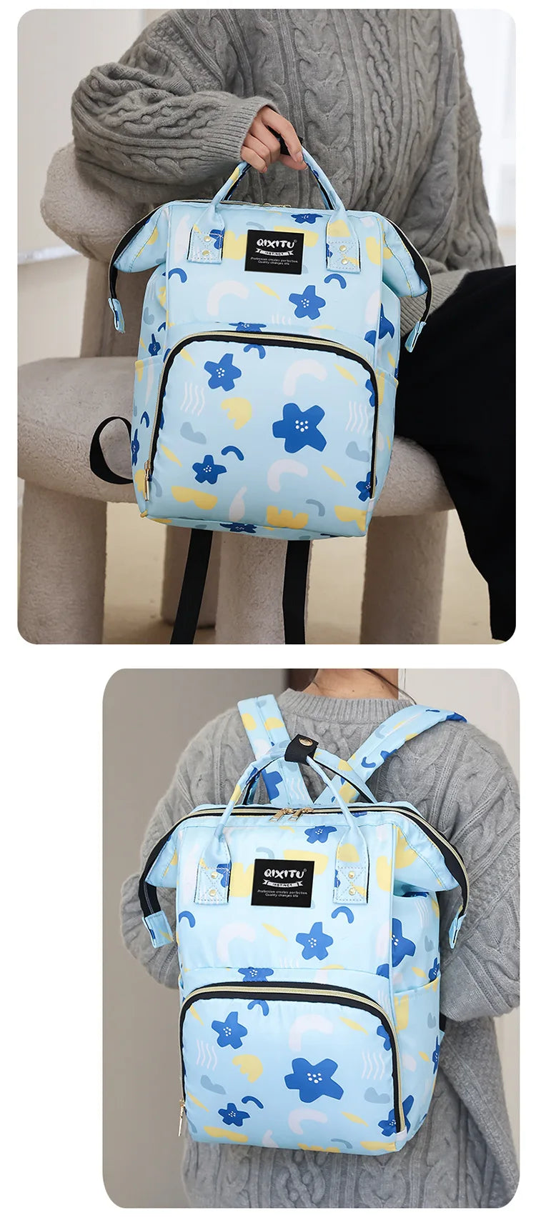 New Fashoin Maternity Bag for Babies Mummy Large Capacity Diaper Bag Backpack Waterproof Outdoor Travel Stroller Baby Cart Bag