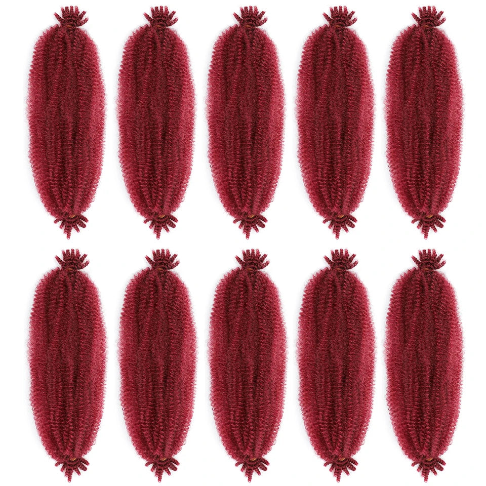 Marley Twist Braiding Hair Ginger Burgundy Ombre Brown Black Springy Afro Twist Hair PreFluffed Spring Twist Kinky Braiding Hair