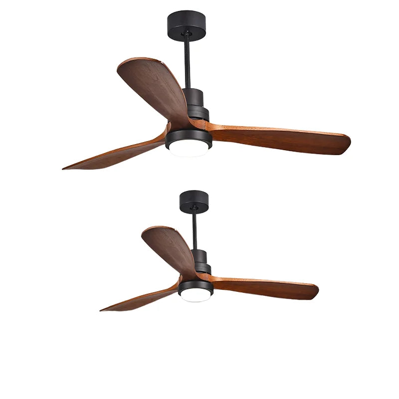 42/52-Inch LED Ceiling Fan Light Simple Wooden Blade Design for Home and Commercial Decor Remote Control for Living Room