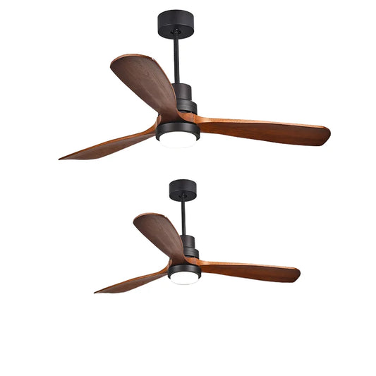 42/52-Inch LED Ceiling Fan Light Simple Wooden Blade Design for Home and Commercial Decor Remote Control for Living Room