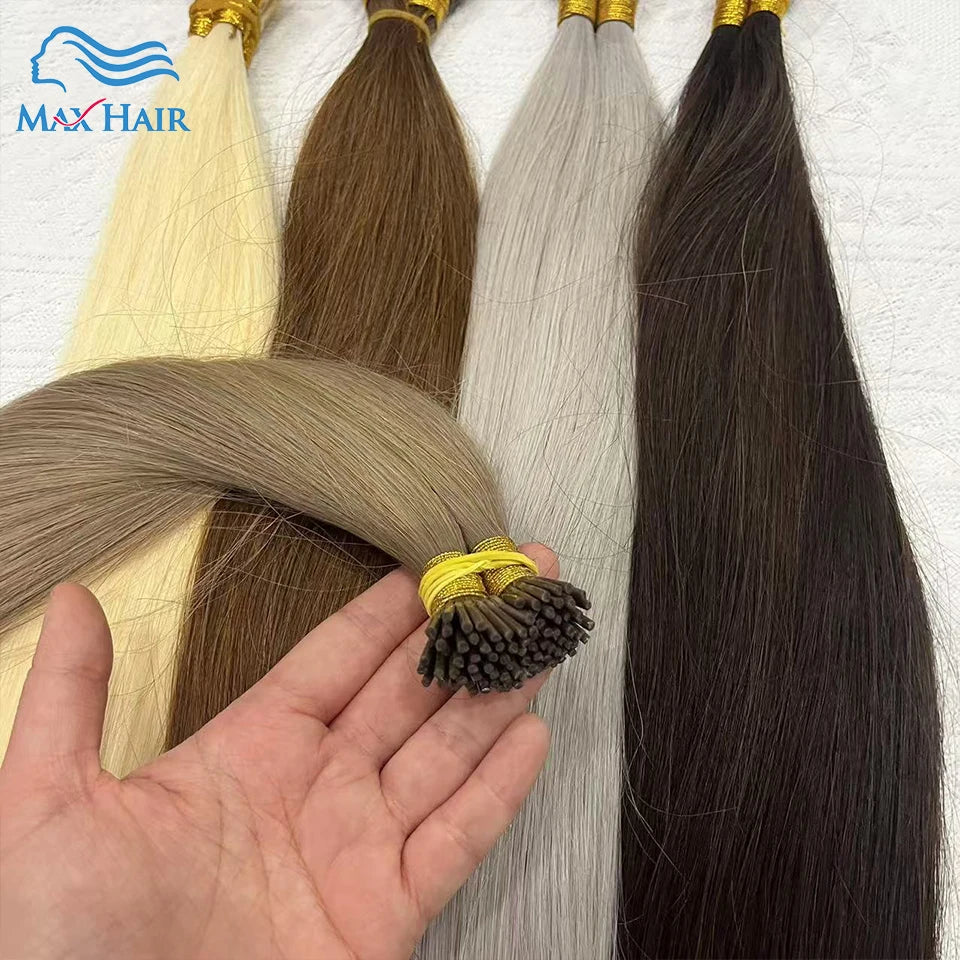 Human Hair i tip 100% human hair extensions Keratin Straight Brazilian Remy Human Hair Natural Capsule Hair Extension  30 inch