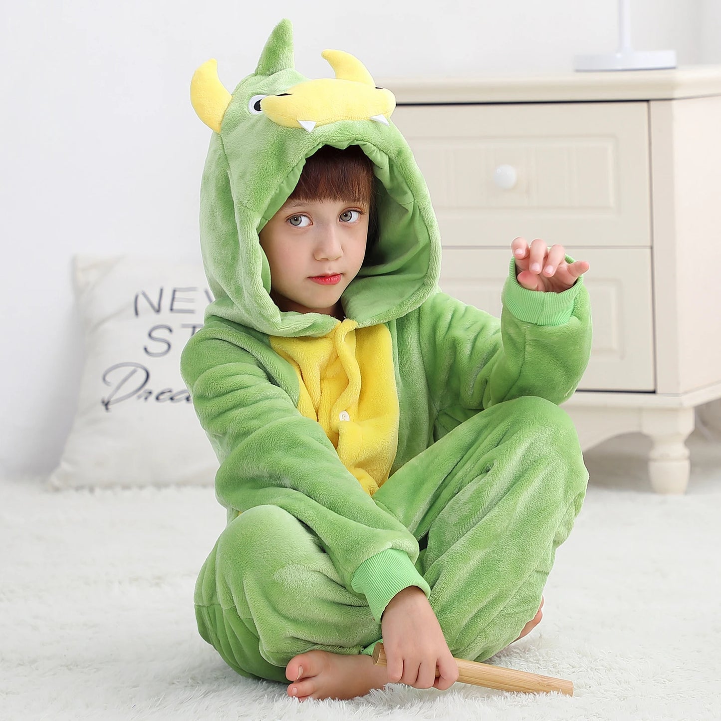 Kids Animal Capybara Kigurumi Costume Cosplay Cartoon Jumpsuit for Children Halloween Christmas Girls Boys Hooded Pajamas Onesie
