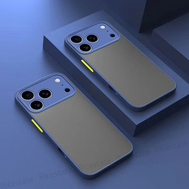 Shockproof Armor Translucent Phone Cases for iPhone 17 Air 17E 16 16E 15 14 13 12 11 Mini Pro Max 6 7 8 Plus X XS XS Max Covers