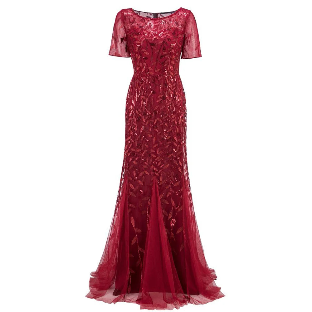 Sexy vintage Maxi Sequin cocktail Dress bridesmaid Prom Dresses for Women Casual Party Long sleeve club Bodycon Dress vestidos