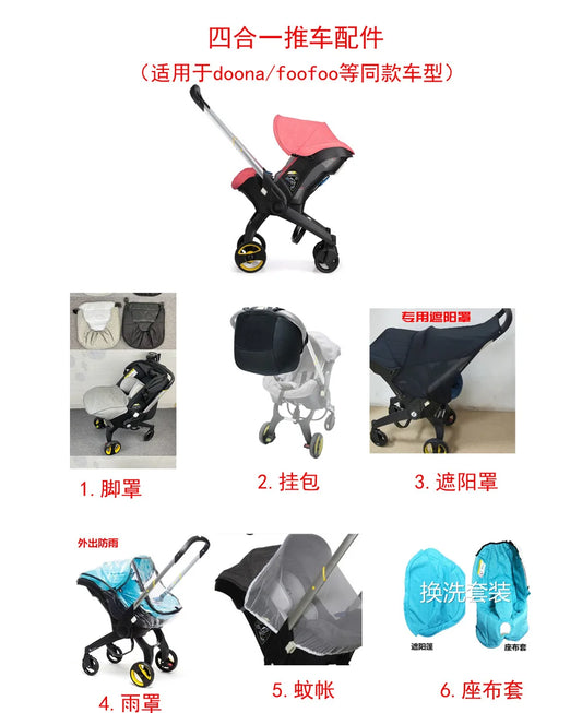 Baby Stroller Accessories For Doona Car Seat Stroller Fabric Replacement Rain Cover Winter Footmuff Storage Bag Cushion Mat