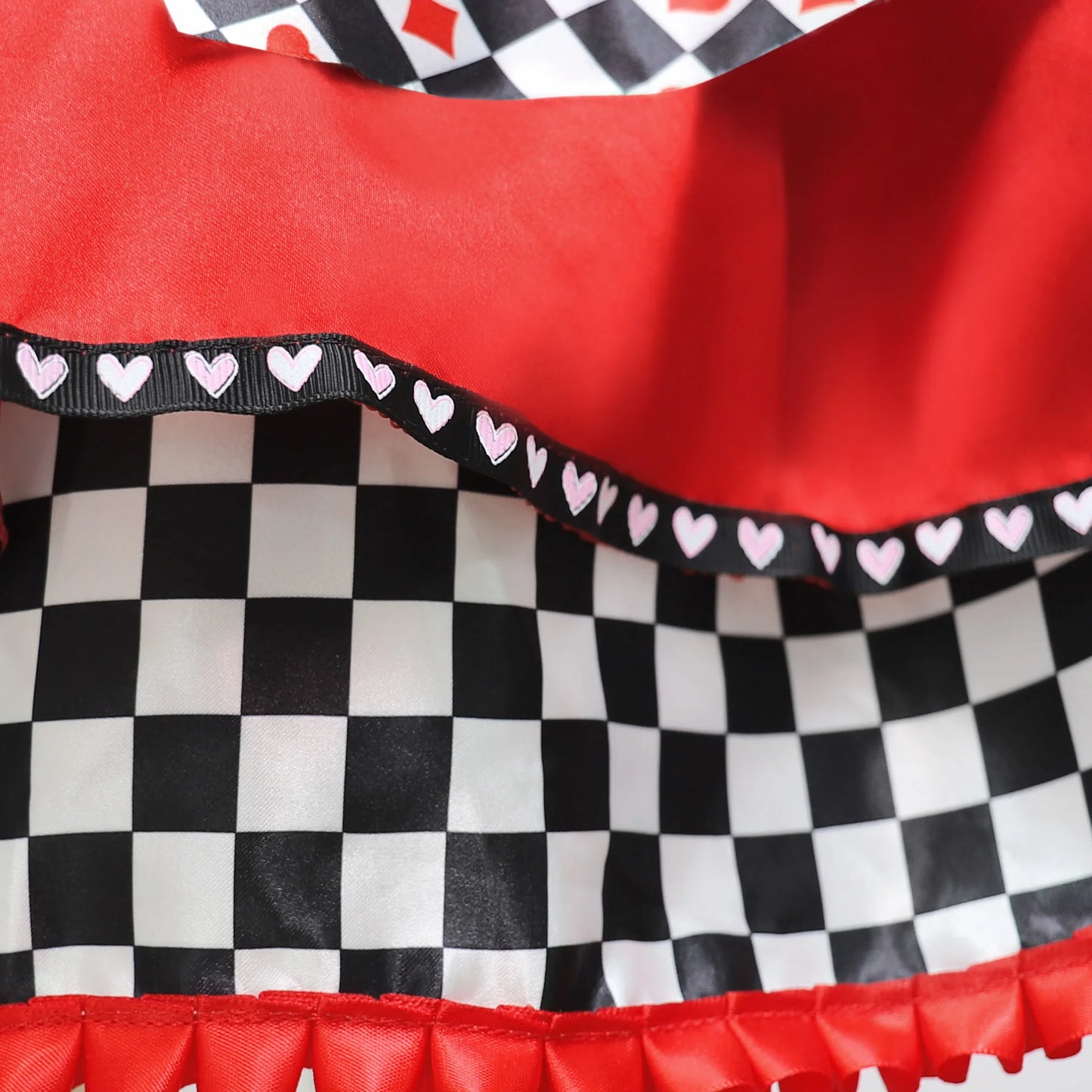 Halloween Red Queen Hearts Cosplay Girls Costume Poker Print Wonderland Birthday Party Dress Girl Stage Drama Show Kids Clothing