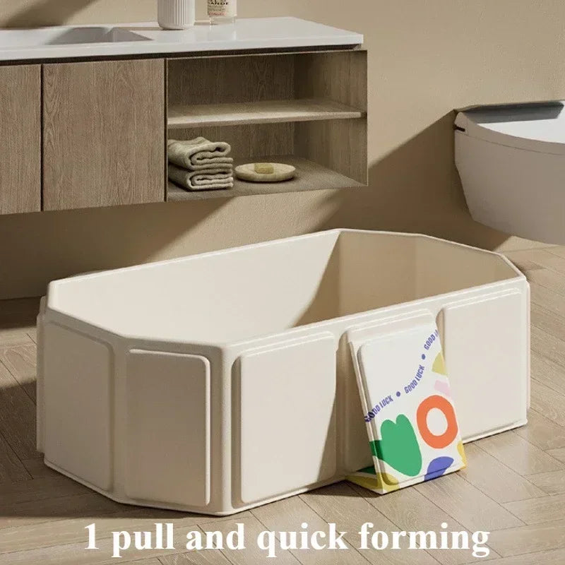 Durable Baby Bathtub Foldable Infant Bath Basin Thickened Large Portable Hot Tub with Shower Function for Home Travel Car Use