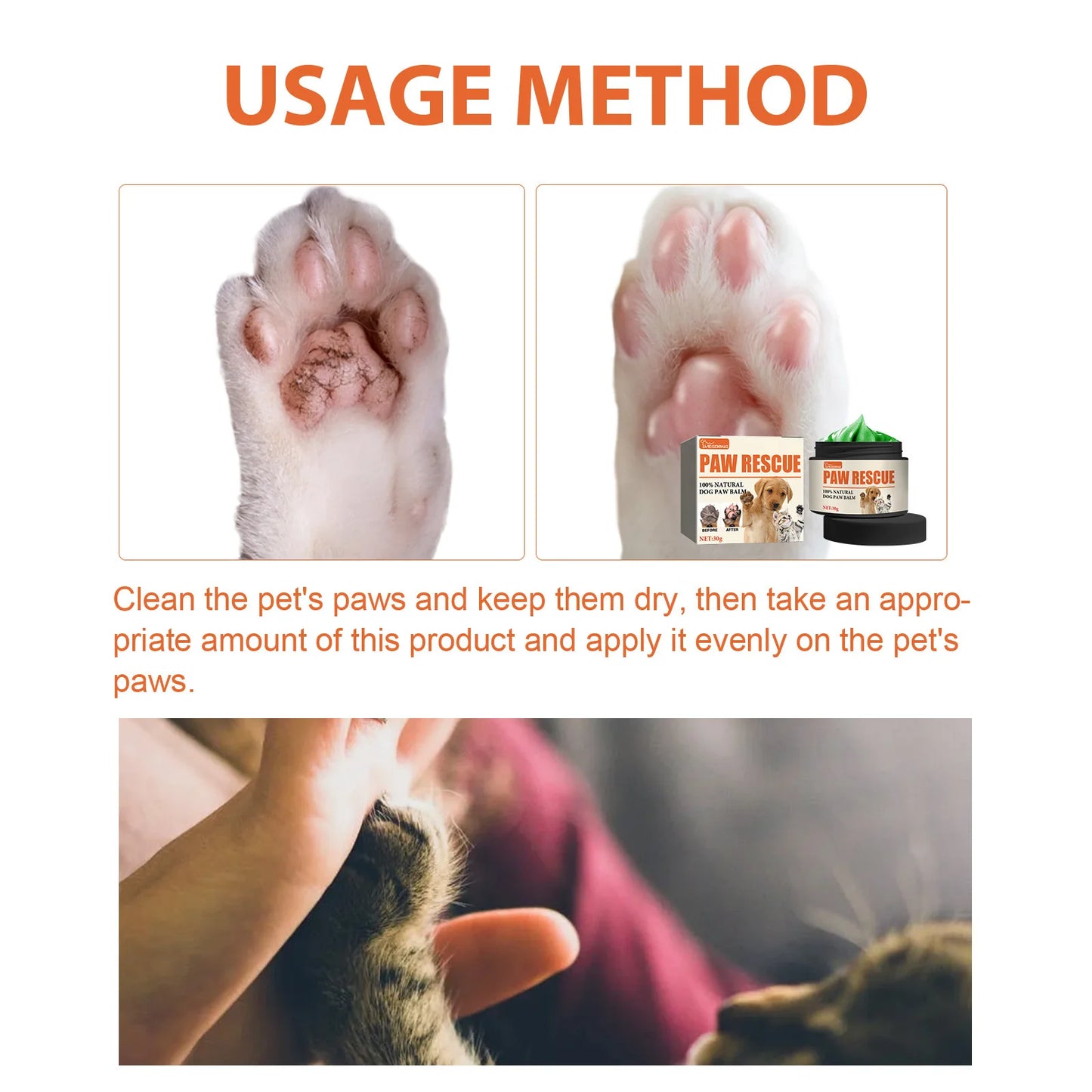 YEGBONG 30g Pet Paw Care Cream Foot Pad Protection Oil for Cats And Dogs Dog Paw Balm Cat Paw Protective Cream Canine Foot Care