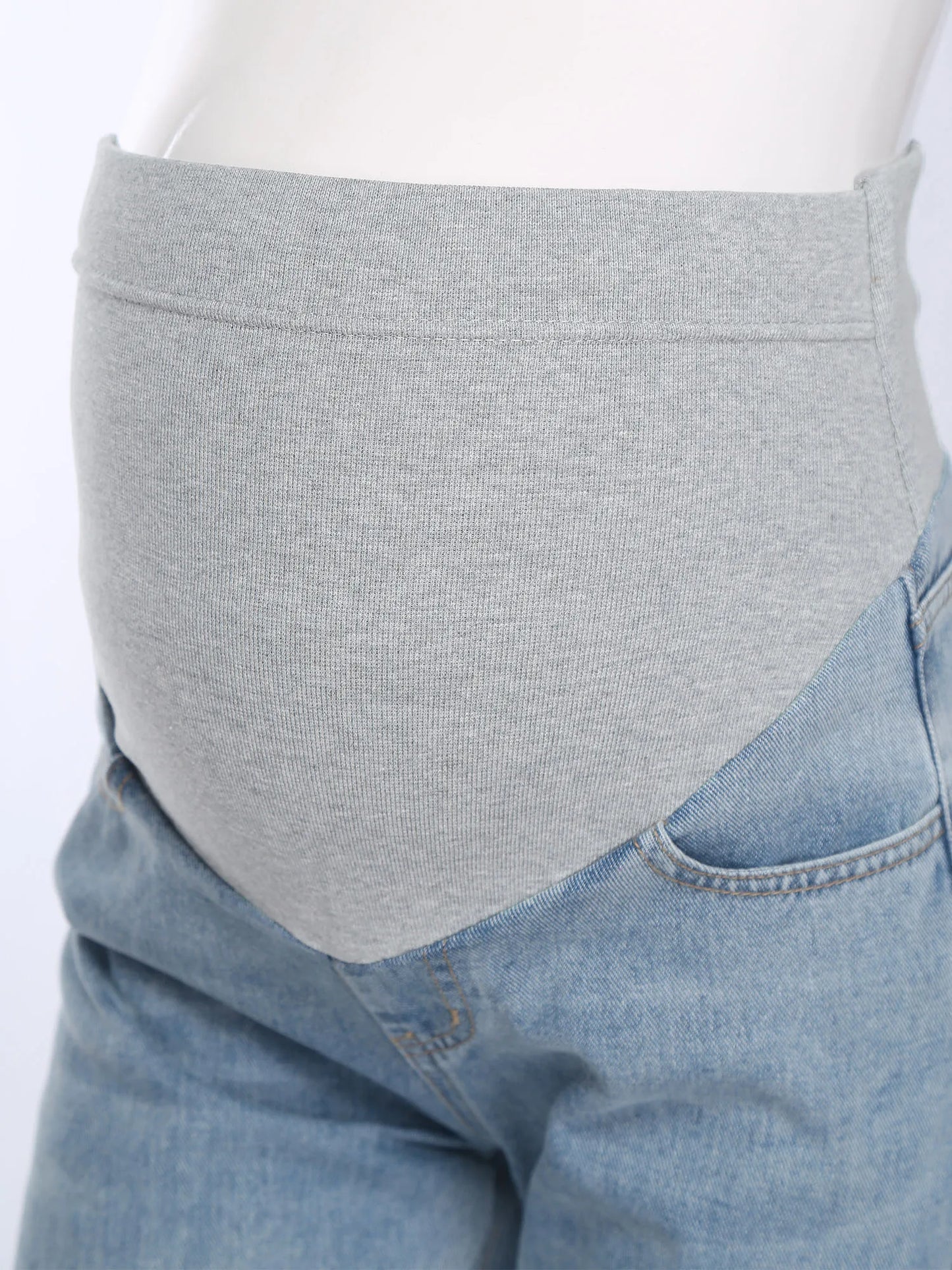 Pregnant Women Fashion Casual Wide-Leg Jeans Adjustable High Waist Belly Support Denim Pants Maternity Clothing for Daily Party