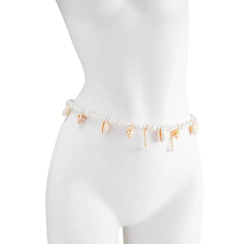 Pearl Belly Chain for Women Boho Waist Chains Sexy Summer Beach Jewelry for Swimsuit Body Accessory