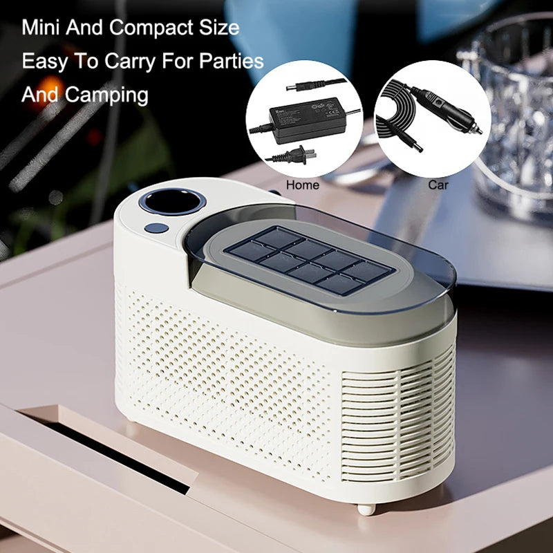 110V/220V Portable Small Ice Maker Mini Home Dormitory Office Camping 12V Car Cube Ice Automatic Ice Making Box Ice Machine