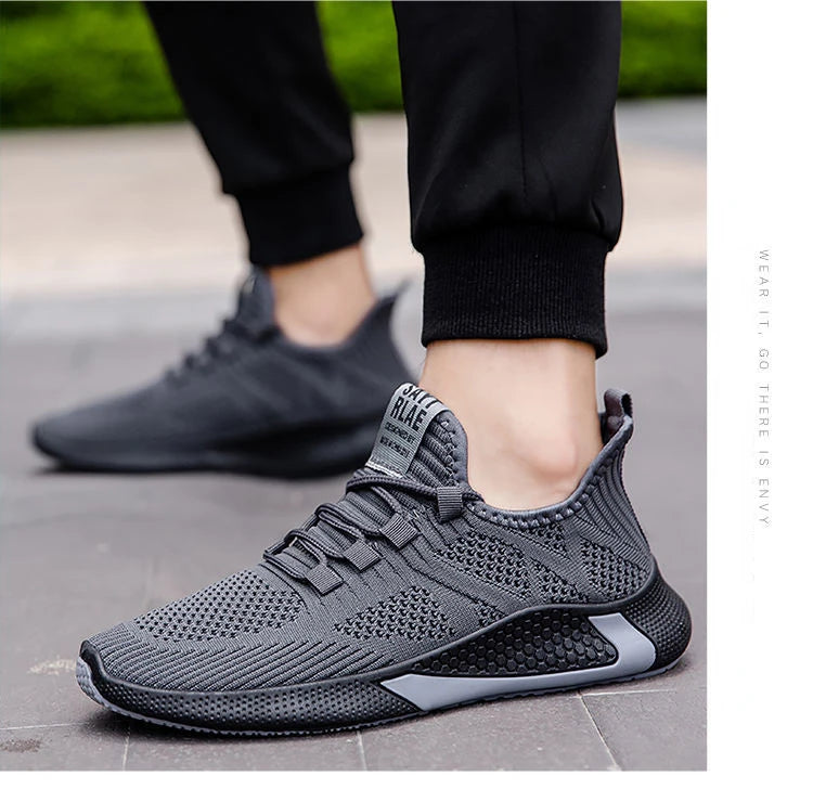 Men Casual Running Shoes Breathable Outdoor Sport Shoes Men Lightweight Facial Elastic Soft Bottom Casual Shoe Training Footwear