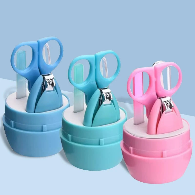 Newborn Baby Nail Scissors Kid Safe Portable Nail Clipper Trimmer Tweezer with Box Baby Nail Care Tools Children Manicure Kit