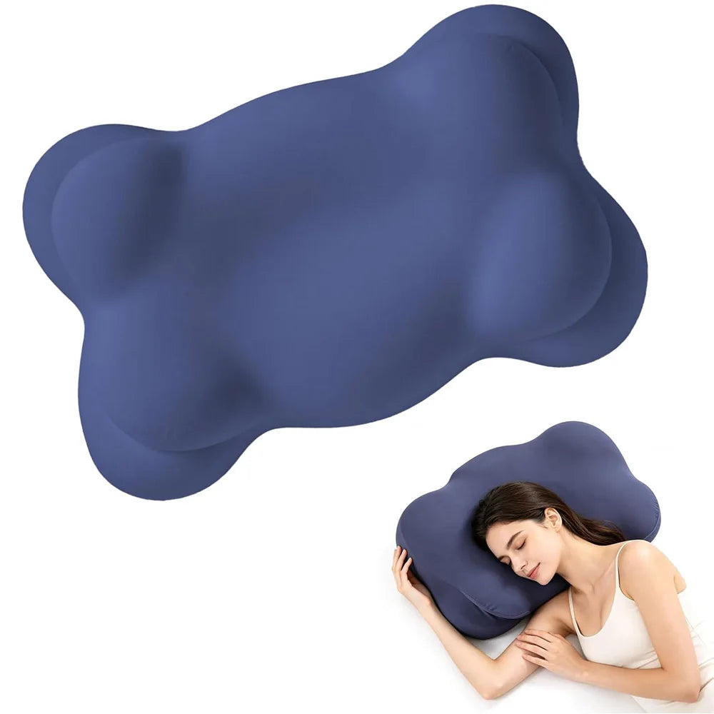 Cloud Pillow Cozy Sleep Pillow, Ergonomic Memory Foam Cervical Support Pillow for Side, Sleepers with Breathable Washable Cover