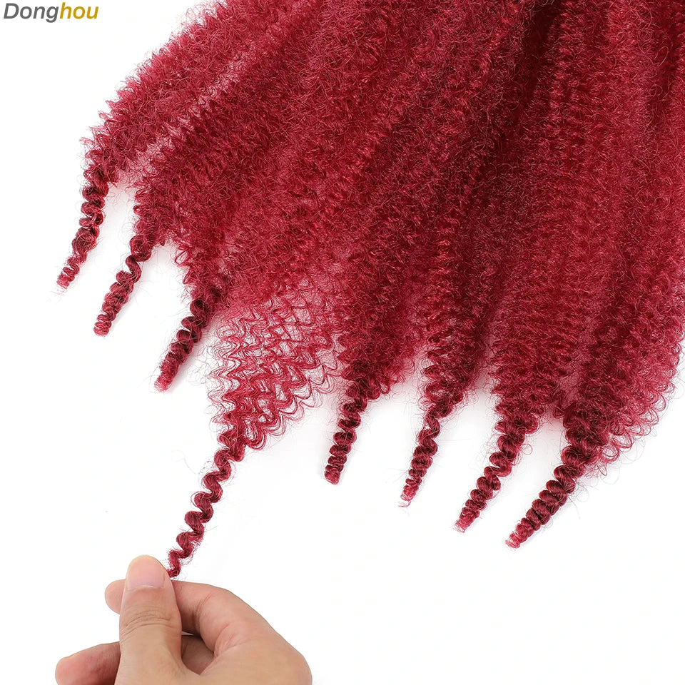 Donghou Ombre Blonde Ginger Afro Twist Hair 350 1B 30 27 613 Bug Colors Springy Twist Braiding Hair for Soft Locs Marley Braids