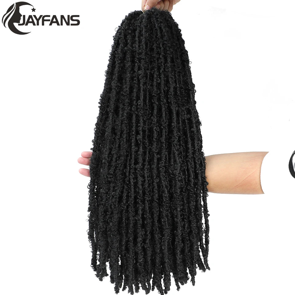 18 24 Inch Butterfly Locs Crochet Hair Extensions Synthetic Distressed Butterfly Soft Locs Crochet Braids Hair for Black Women